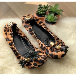 💕TORY BURCH • Leopard Reese Tassel Detail Flat